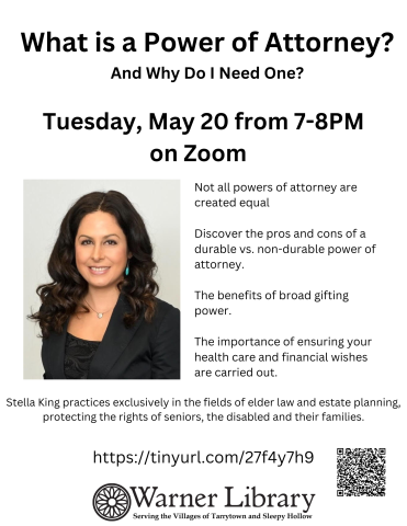 What is Power of Attorney? Tuesday, May 20 at 7pm on Zoom