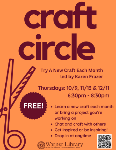 craft circle Thursday November 13 at 6:30pm